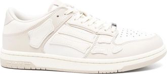 Amiri Beige Leder Sneakers met Skelet Applicatie - Heren - Sneakers - Beige - 44 EU - Leer - Schoenen