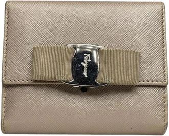 Ferragamo Pre-owned Vintage Portemonnee - Dames - Vintage Accessoires - Beige - ONE Size - Leer - Vintage