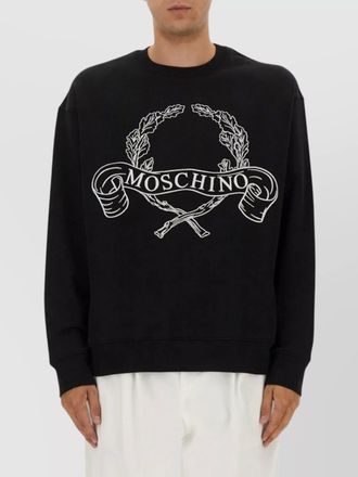 Moschino cotton logo-embroidered crewneck sweatshirt