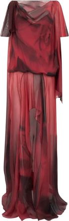 Alberta Ferretti Lange vloeiende jurk - Dames - Maxi kleedjes - Rood - S - Kleedjes