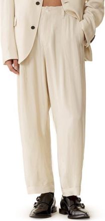 Lanvin Loose-Fit Pants In Viscose in Milk at Nordstrom, Size 48 Eu