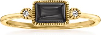 RS Pure by Ross-Simons Black Onyx Ring in 14kt Yellow Gold