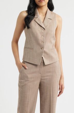 Anne Klein Herringbone Vest in Rust Multi at Nordstrom, Size 14