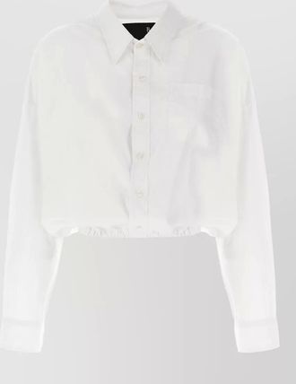 R13 cotton crossover bubble long-sleeve shirt