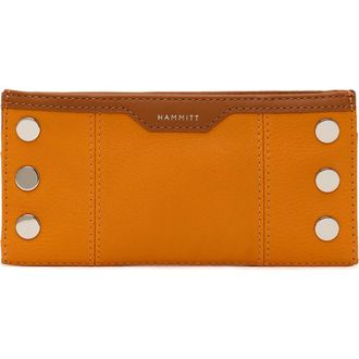 Hammitt 110 North Studded Leather Wallet in Tailored Tangerine/Silver at Nordstrom