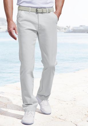 John Devin Chinohose JOHN DEVIN regular-fit, Herren, Gr. 32, L&auml;nge 34, grau (hellgrau), Web, Obermaterial: 98% Baumwolle, 2% Elasthan, unifarben, regular fit lan