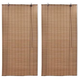 Berkfield Home Bamboo Roller Blinds 2 pcs Brown 120 x 220 cm