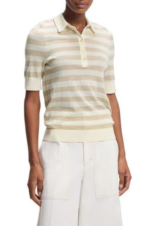 BOSS Fidenka Stripe Merino Wool Polo in Pumice Stripe at Nordstrom, Size Xx-Large