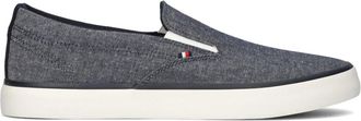 Tommy Hilfiger Schoenen, Heren, Blauw, 44 EU, Katoen, Blauwe Slip-On Loafers