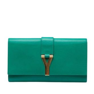Saint Laurent Pre-owned Chyc Ligne Clutch - - Pre-owned - Donna - Verde - ONE SIZE