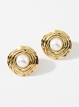 Simons Womens Pearly-bead circular earrings