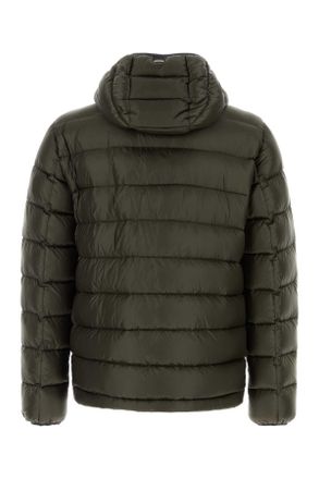 Herno Mens Olive Green Nylon Down Jacket Verde Piumini
