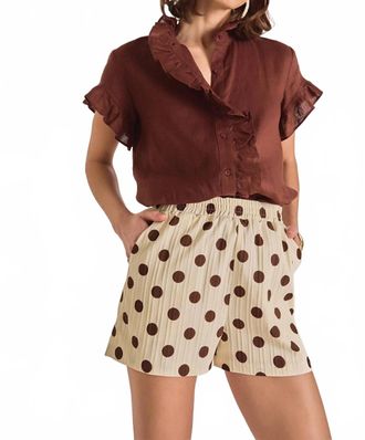 English Factory Riviera Dot Shorts In Brown