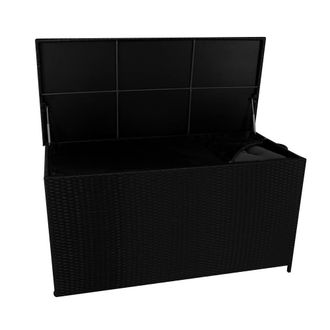 MonsterShop Rattan Cushion Storage Box 700L - Black