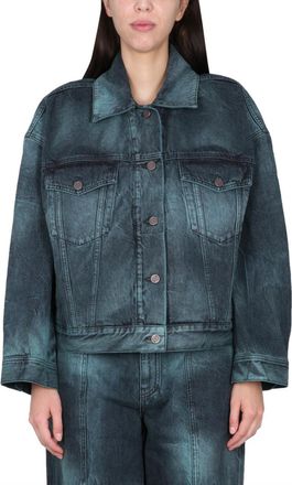 Stella McCartney Blue Tie-Dye Shirt Collar Jacket