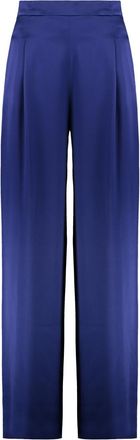 Max Mara Blue Wide Leg Satin Trousers