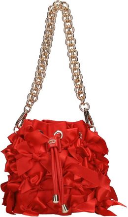La Carrie Night Edition Strikjes Satijnen Tas - Dames - Schoudertassen - Rood - ONE Size - Satijn - Tassen