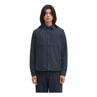 by Parra Meandering Lines Shirt - Heren - Overhemden - Blauw - Maat: XL Katoen