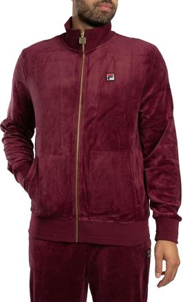 Fila Mens Nero Velour Track Jacket, Fig, XL