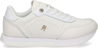 Tommy Hilfiger logo-plaque leather sneakers - women - Leather - 38 - White