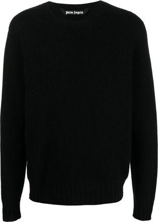 Palm Angels Black Curved Logo Sweater