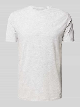 Lindbergh Lindbergh T-Shirt mit geripptem Rundhalsausschnitt in Dunkelgrau Melange, Größe XXL