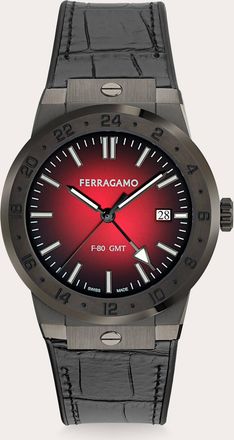 Ferragamo Men F-80 Classic GMT watch Red