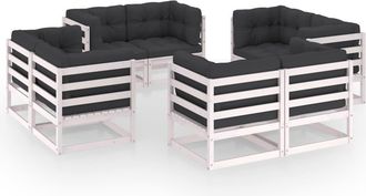 vidaXL Juego De Muebles De Jard&iacute;n 8 Pzas Y Cojines Madera Pino Maciza Vidaxl
