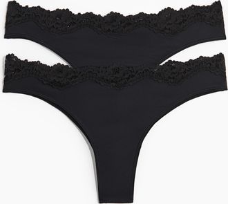 H&M 2er-Pack Brazil Slips aus Mikrofaser - Schwarz