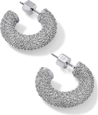 Miranda Frye Dolly Pavè Hoop Earrings in Silver at Nordstrom