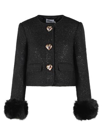 Self Portrait Black Wool Blend Jacket