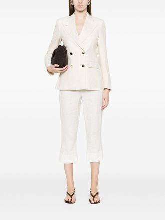 L.B.M. 1911 Linen-Blend Double-Breasted Blazer - Ivory