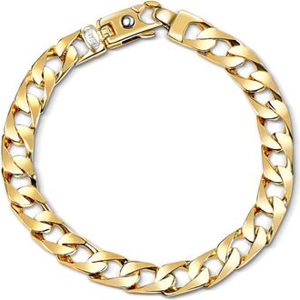 Pompeii3 Mens Cuban 14k Yellow Gold Solid Heavy 9mm Link Bracelet 8.5
