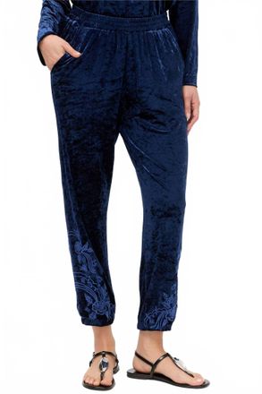 Johnny Was Carmel Crushed Velvet Jogger In Manhattan Blue