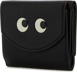 Anya Hindmarch Womens Trifold Wallet Black Goatskin