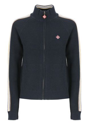 Casablanca Blue Cafe Culture High Neck Zip Sweatshirt