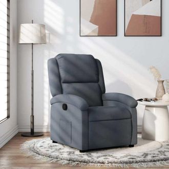 vidaXL Sill&oacute;n Reclinable De Terciopelo Gris Oscuro Vidaxl