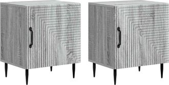 vidaXL Armario De Noche 2 Uds. Gris Sonoma 43 X 34,5 X 50 Cm Vidaxl