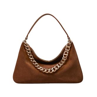 Twinset Tassen, Dames, Bruin, ONE Size, Suède, Suède Schoudertas