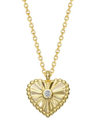 Rachel Glauber 14K Plated Cz Heart Necklace