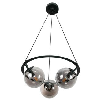 OEM L&aacute;mpara De Techo Cl&aacute;sica Negra Con Pantallas De Bolas De Cristal Blancas 15-372 Ankor