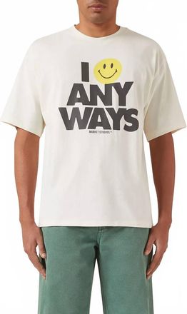 Market Smiley Smile Anyways T-Shirt In White