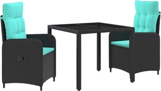 vidaXL Juego De Comedor Para Exteriores 3 Uds. Rat&aacute;n Sint&eacute;tico Vidaxl