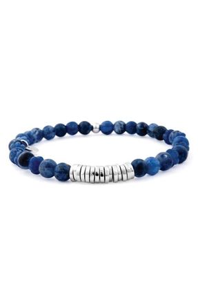 Tateossian Mens Classic Discs Beaded Bracelet in Blue at Nordstrom, Size Large