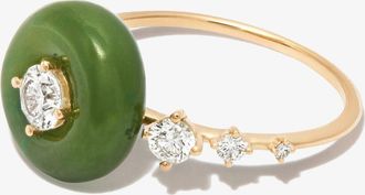 Fernando Jorge 18K Yellow Gold Surround Orbit Diamond Ring - Womens - 18kt Yellow Gold/Jade/Diamond