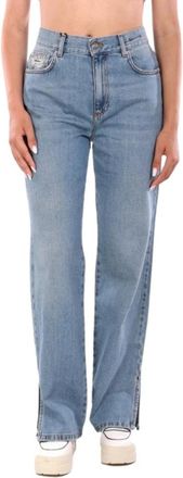 Marella Wleg 1 Wijde Jeans - Dames - Regular Fit Jeans - Blauw - M - Katoen - Jeans