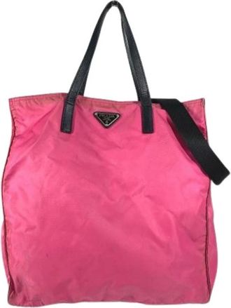 Prada Pre-owned Tote Bags, female, Pink, Size: ONE SIZE Pre-owned Vintage Tote Bag