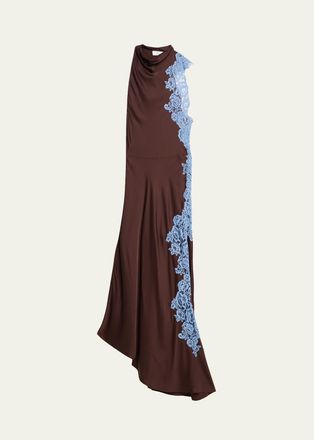 A.L.C. Josephine Satin and Lace Maxi Dress