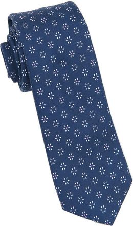 Brooklyn Brigade Mens Geo Flower Cotton Tie in Navy at Nordstrom