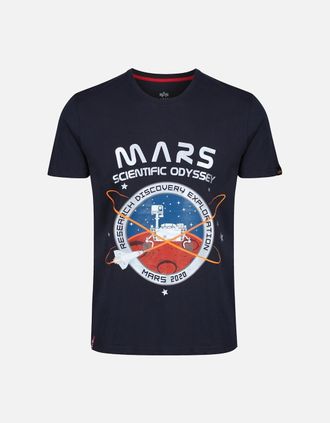 Alpha Industries Alpha Industries Mens Limited Edition Mission To Mars Reflective T-Shirt | Rep Blue - Black - Size: 36